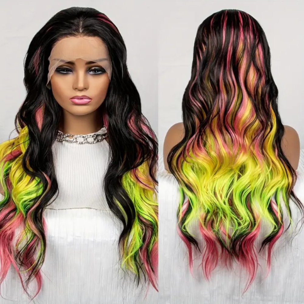 30 INCH Fashion Mixed Color Water Wave 13*3 Lace Front Hair Wigs